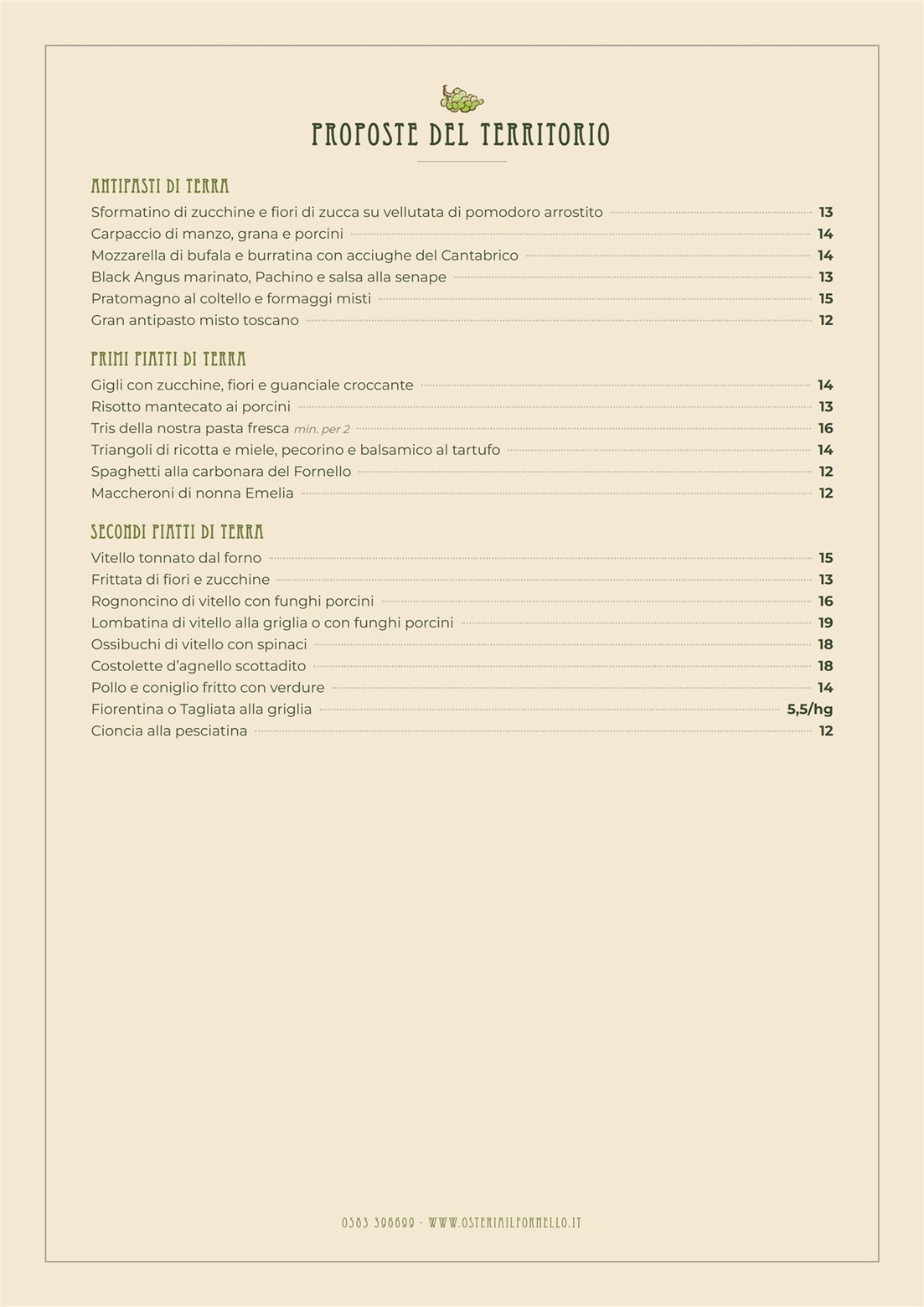 Menu d'Estate 2026 — proposte del territorio